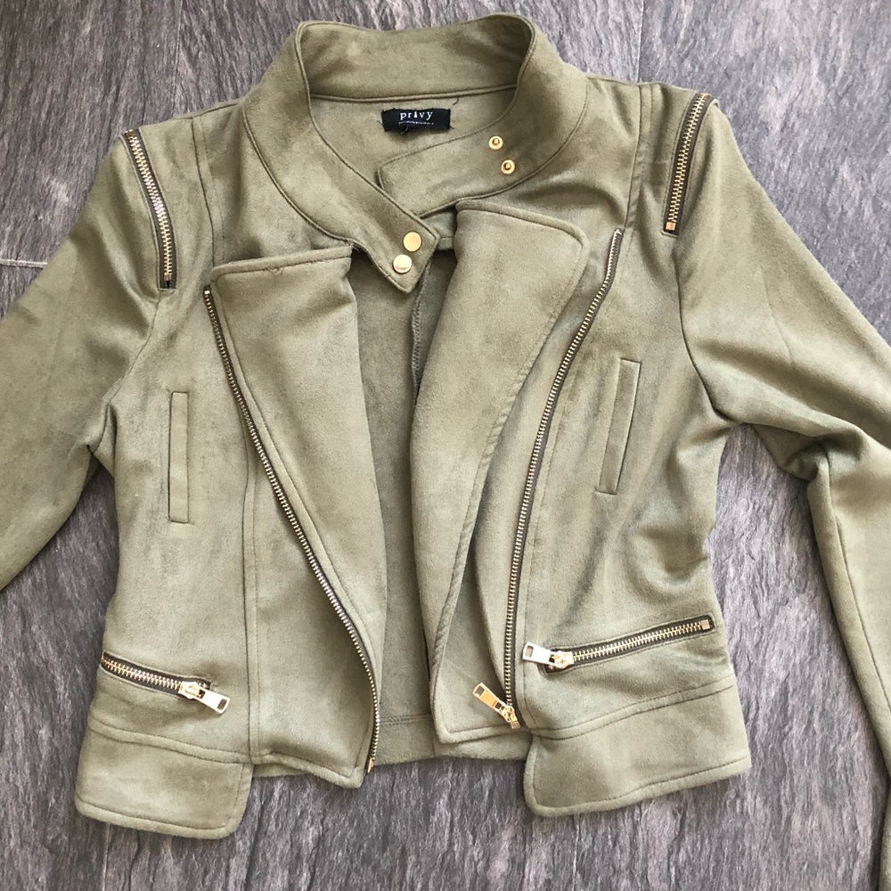 Privy Olive suede Jacket size M